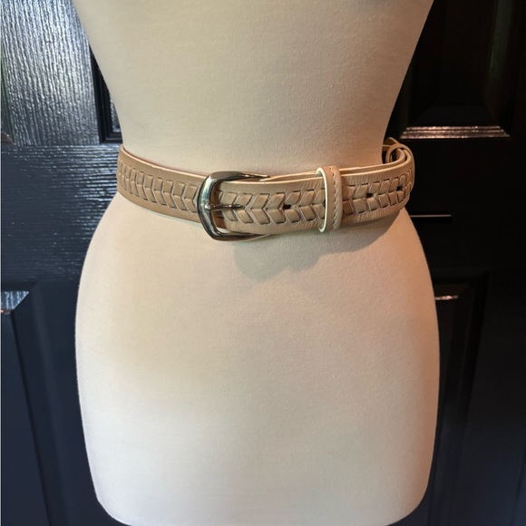 Tan Woven Belt with Silver Buckle - Picture 1 of 3